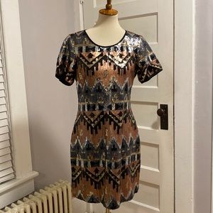 Sugarlips Sequin Dress in Black, Gold, and Silver